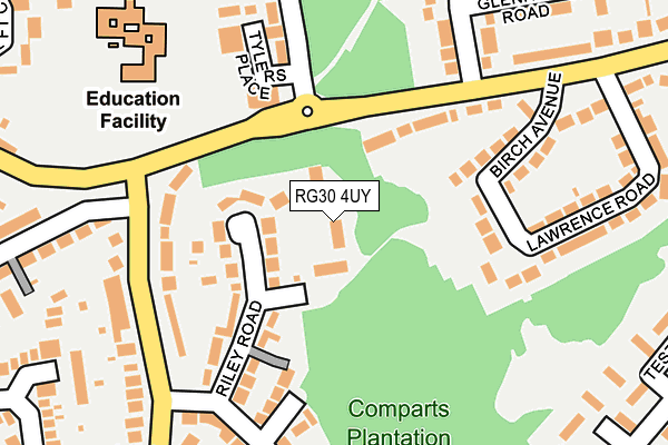 RG30 4UY map - OS OpenMap – Local (Ordnance Survey)