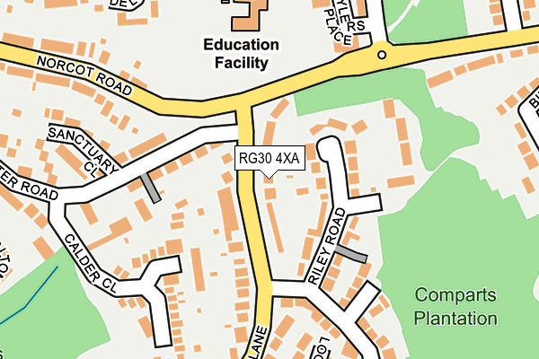 RG30 4XA map - OS OpenMap – Local (Ordnance Survey)