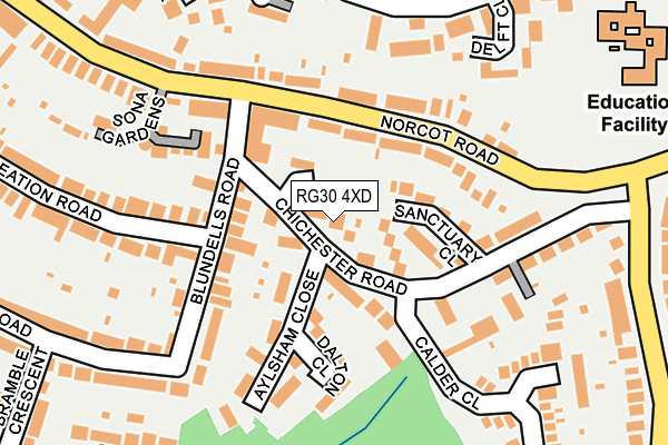 RG30 4XD map - OS OpenMap – Local (Ordnance Survey)