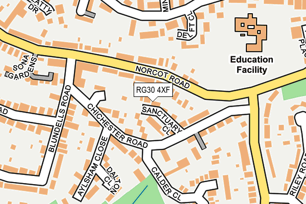 RG30 4XF map - OS OpenMap – Local (Ordnance Survey)