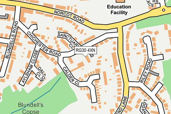 RG30 4XN map - OS OpenMap – Local (Ordnance Survey)
