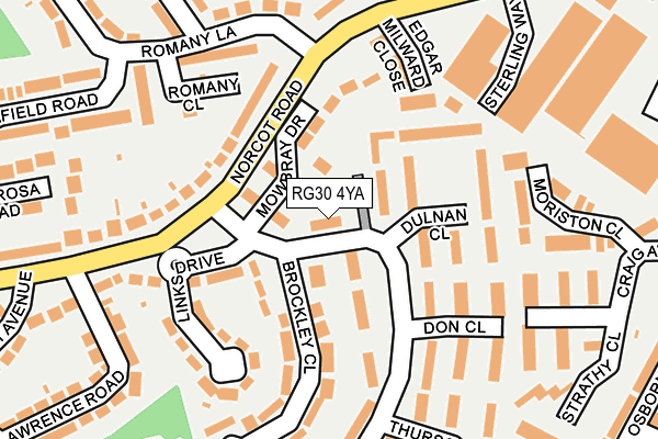 RG30 4YA map - OS OpenMap – Local (Ordnance Survey)