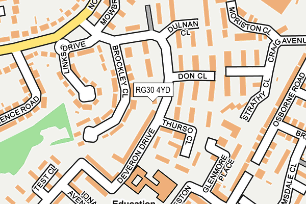 RG30 4YD map - OS OpenMap – Local (Ordnance Survey)