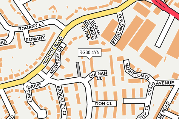 RG30 4YN map - OS OpenMap – Local (Ordnance Survey)