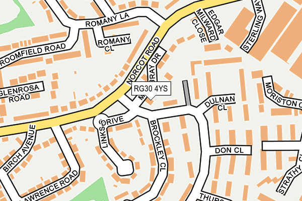RG30 4YS map - OS OpenMap – Local (Ordnance Survey)