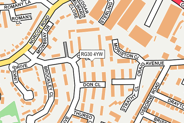 RG30 4YW map - OS OpenMap – Local (Ordnance Survey)