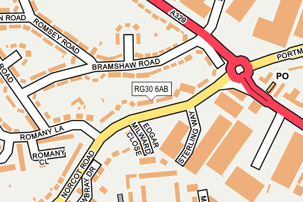 RG30 6AB map - OS OpenMap – Local (Ordnance Survey)