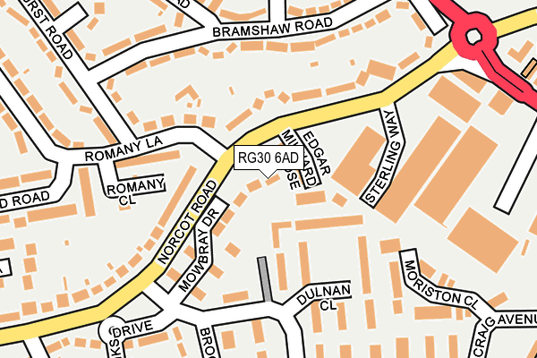 RG30 6AD map - OS OpenMap – Local (Ordnance Survey)