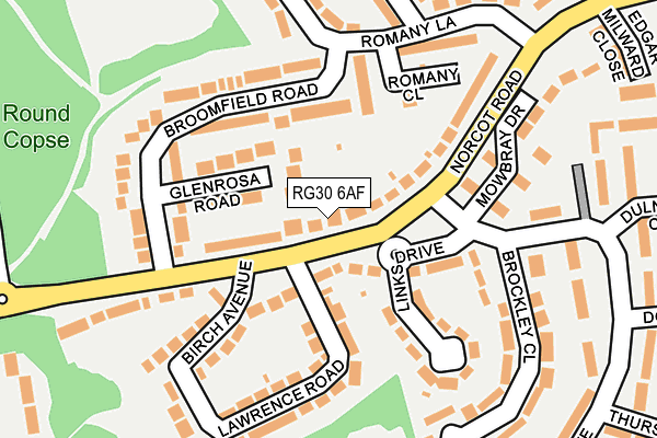 RG30 6AF map - OS OpenMap – Local (Ordnance Survey)