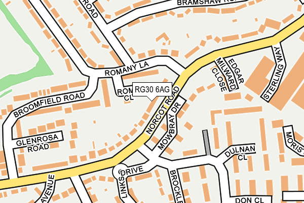 RG30 6AG map - OS OpenMap – Local (Ordnance Survey)