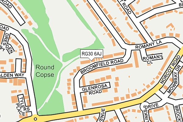 RG30 6AJ map - OS OpenMap – Local (Ordnance Survey)