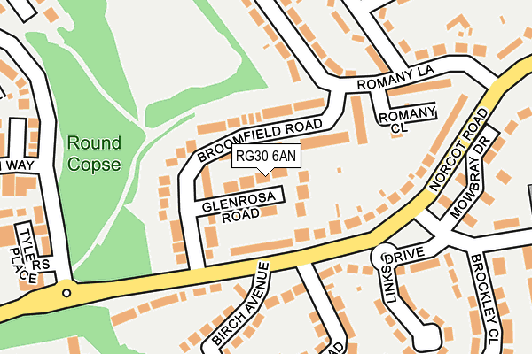 RG30 6AN map - OS OpenMap – Local (Ordnance Survey)