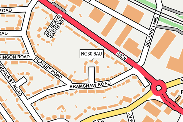 RG30 6AU map - OS OpenMap – Local (Ordnance Survey)