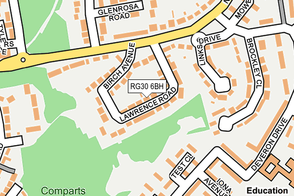 RG30 6BH map - OS OpenMap – Local (Ordnance Survey)