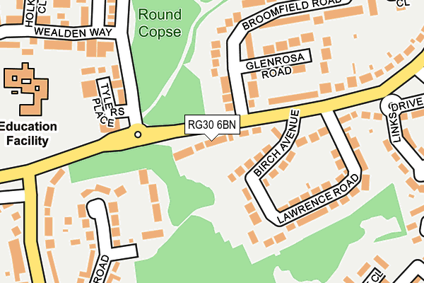 RG30 6BN map - OS OpenMap – Local (Ordnance Survey)