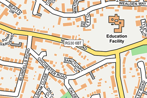 RG30 6BT map - OS OpenMap – Local (Ordnance Survey)