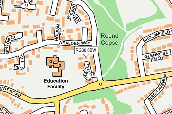 RG30 6BW map - OS OpenMap – Local (Ordnance Survey)