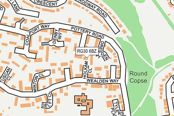 RG30 6BZ map - OS OpenMap – Local (Ordnance Survey)
