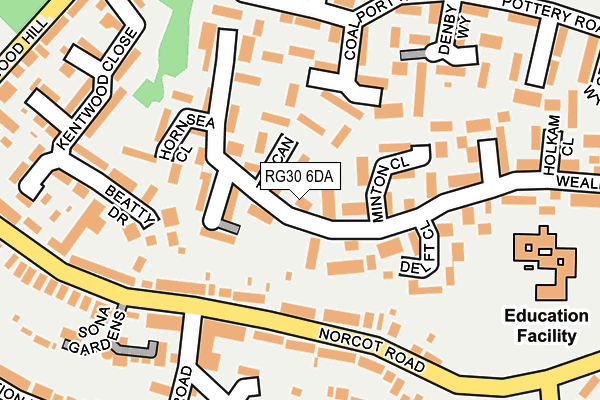 RG30 6DA map - OS OpenMap – Local (Ordnance Survey)