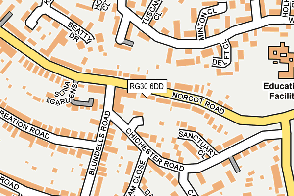 RG30 6DD map - OS OpenMap – Local (Ordnance Survey)