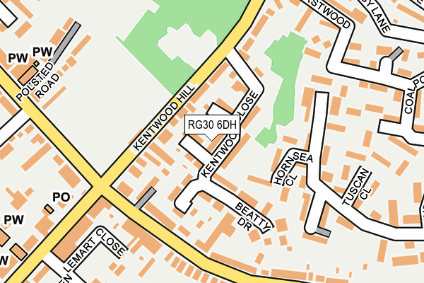RG30 6DH map - OS OpenMap – Local (Ordnance Survey)
