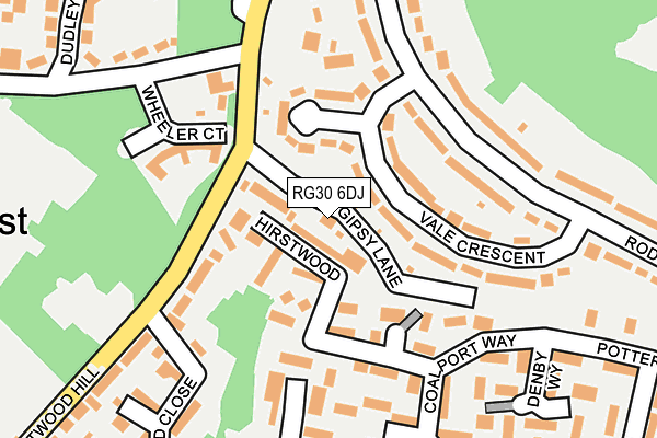 RG30 6DJ map - OS OpenMap – Local (Ordnance Survey)