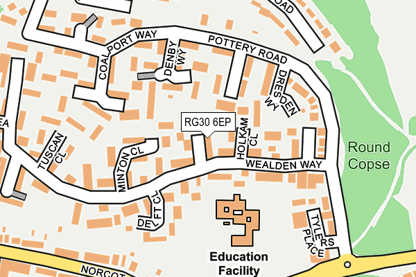 RG30 6EP map - OS OpenMap – Local (Ordnance Survey)