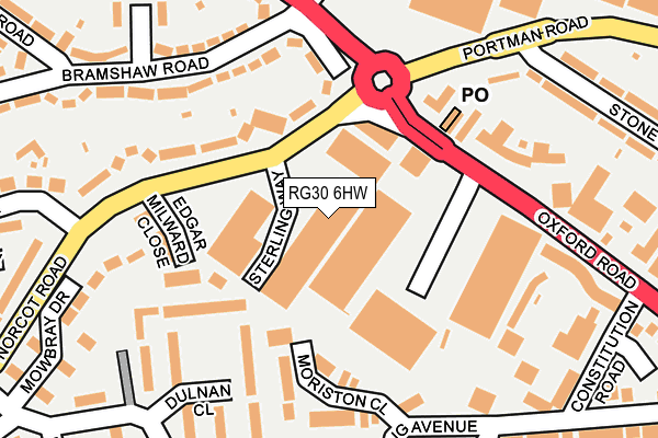 RG30 6HW map - OS OpenMap – Local (Ordnance Survey)