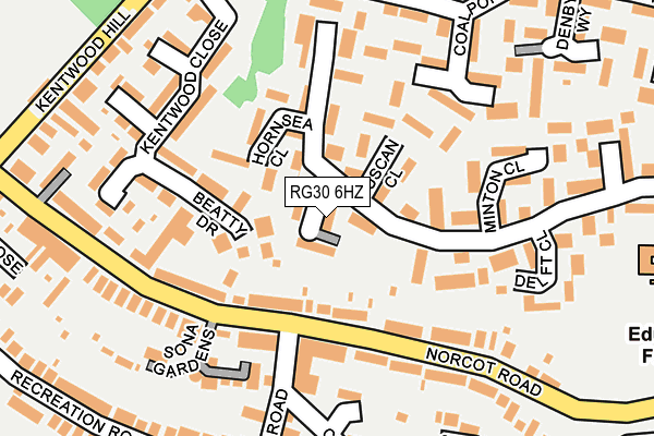 RG30 6HZ map - OS OpenMap – Local (Ordnance Survey)