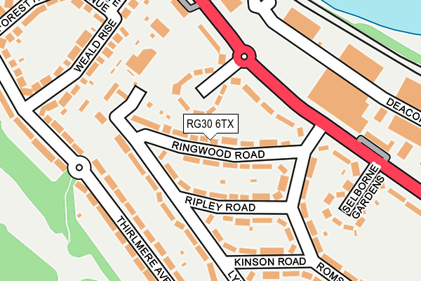 RG30 6TX map - OS OpenMap – Local (Ordnance Survey)