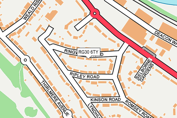 RG30 6TY map - OS OpenMap – Local (Ordnance Survey)