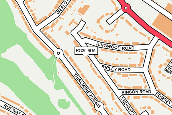 RG30 6UA map - OS OpenMap – Local (Ordnance Survey)