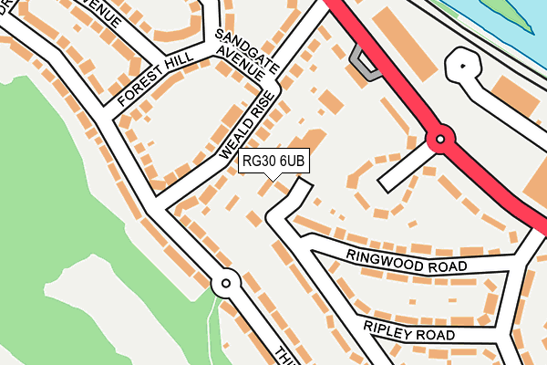RG30 6UB map - OS OpenMap – Local (Ordnance Survey)