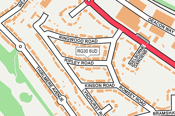 RG30 6UD map - OS OpenMap – Local (Ordnance Survey)