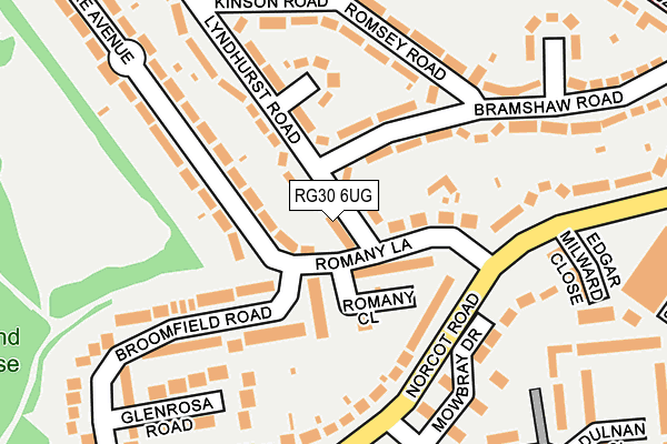 RG30 6UG map - OS OpenMap – Local (Ordnance Survey)