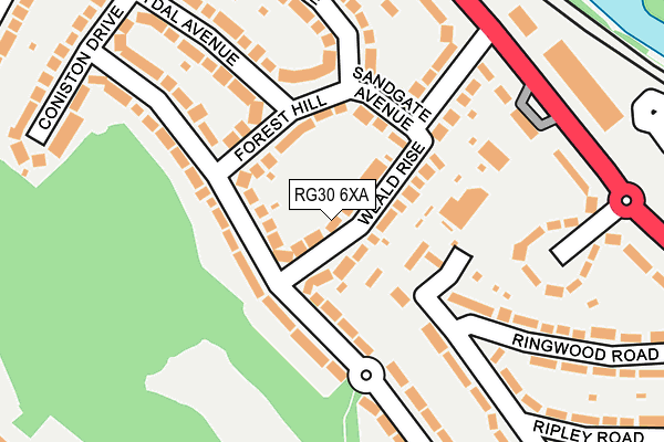 RG30 6XA map - OS OpenMap – Local (Ordnance Survey)