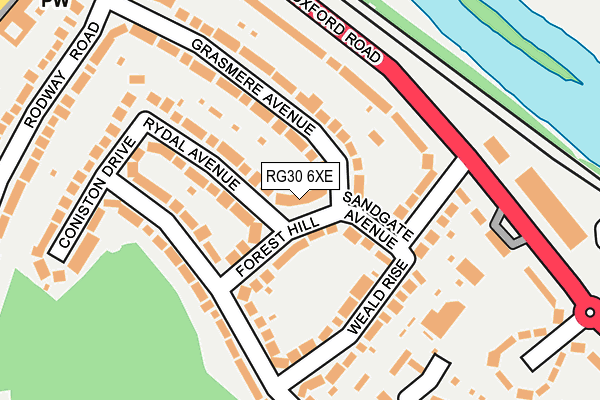 RG30 6XE map - OS OpenMap – Local (Ordnance Survey)