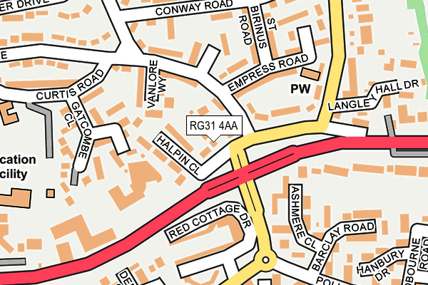RG31 4AA map - OS OpenMap – Local (Ordnance Survey)