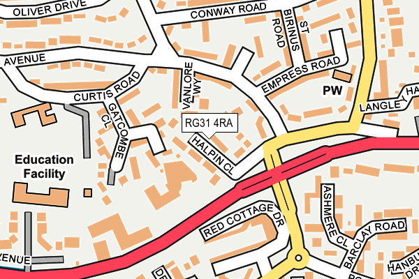 RG31 4RA map - OS OpenMap – Local (Ordnance Survey)