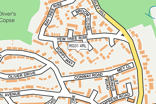 RG31 4RL map - OS OpenMap – Local (Ordnance Survey)