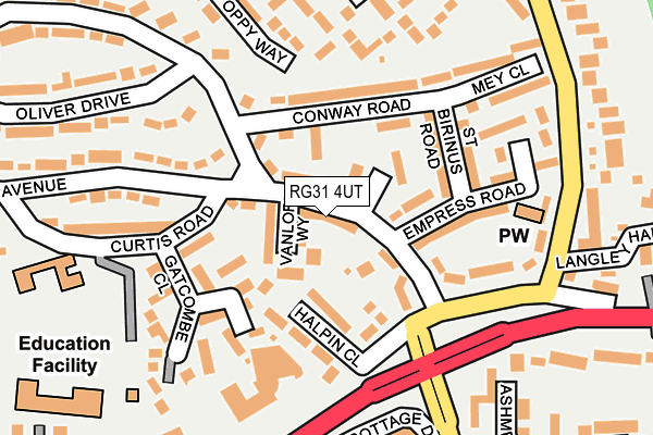 RG31 4UT map - OS OpenMap – Local (Ordnance Survey)