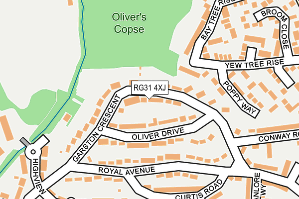 RG31 4XJ map - OS OpenMap – Local (Ordnance Survey)