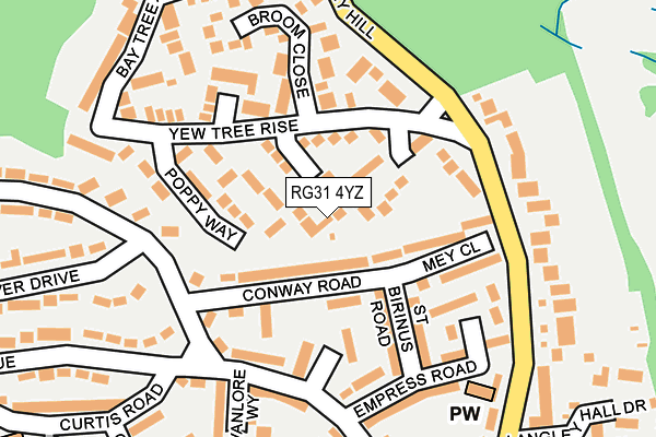 RG31 4YZ map - OS OpenMap – Local (Ordnance Survey)