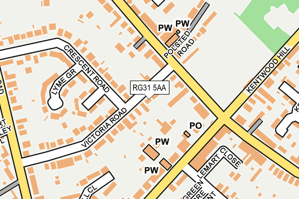 RG31 5AA map - OS OpenMap – Local (Ordnance Survey)