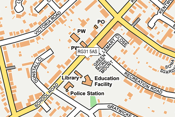 RG31 5AS map - OS OpenMap – Local (Ordnance Survey)