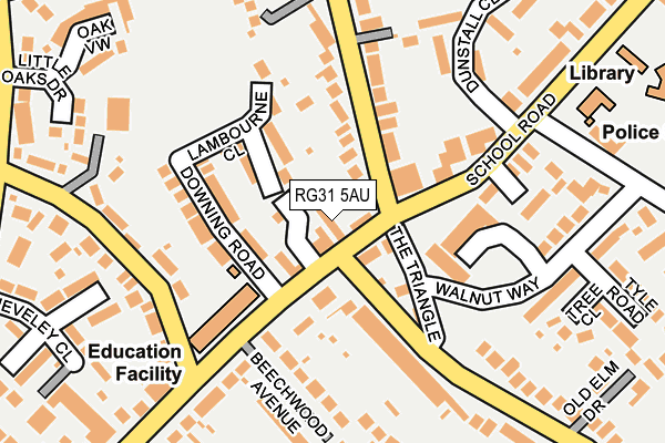 RG31 5AU map - OS OpenMap – Local (Ordnance Survey)