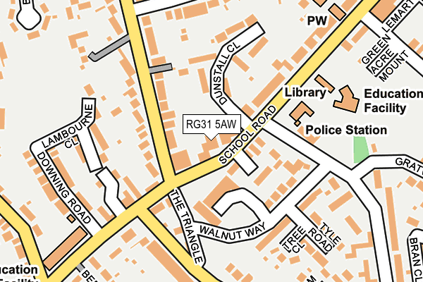 RG31 5AW map - OS OpenMap – Local (Ordnance Survey)