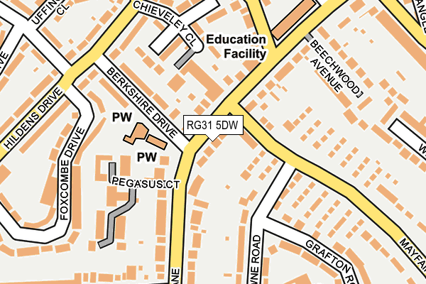 RG31 5DW map - OS OpenMap – Local (Ordnance Survey)
