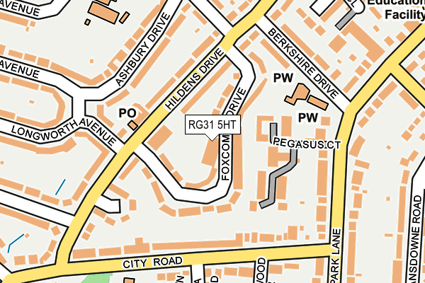 RG31 5HT map - OS OpenMap – Local (Ordnance Survey)