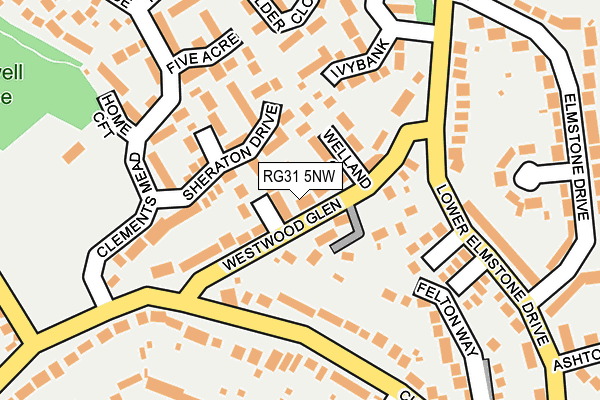 RG31 5NW map - OS OpenMap – Local (Ordnance Survey)